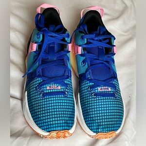 NIKE Kids Blue and Pink Athletic Shoes